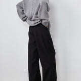 Lila Crewneck Wool Sweater in Grey