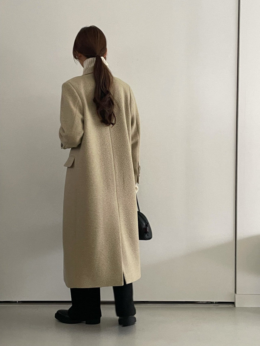 Athena Alpaca Coat in Vanilla – SAISON