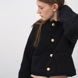 Dani Wool Cardigan Jacket in Black