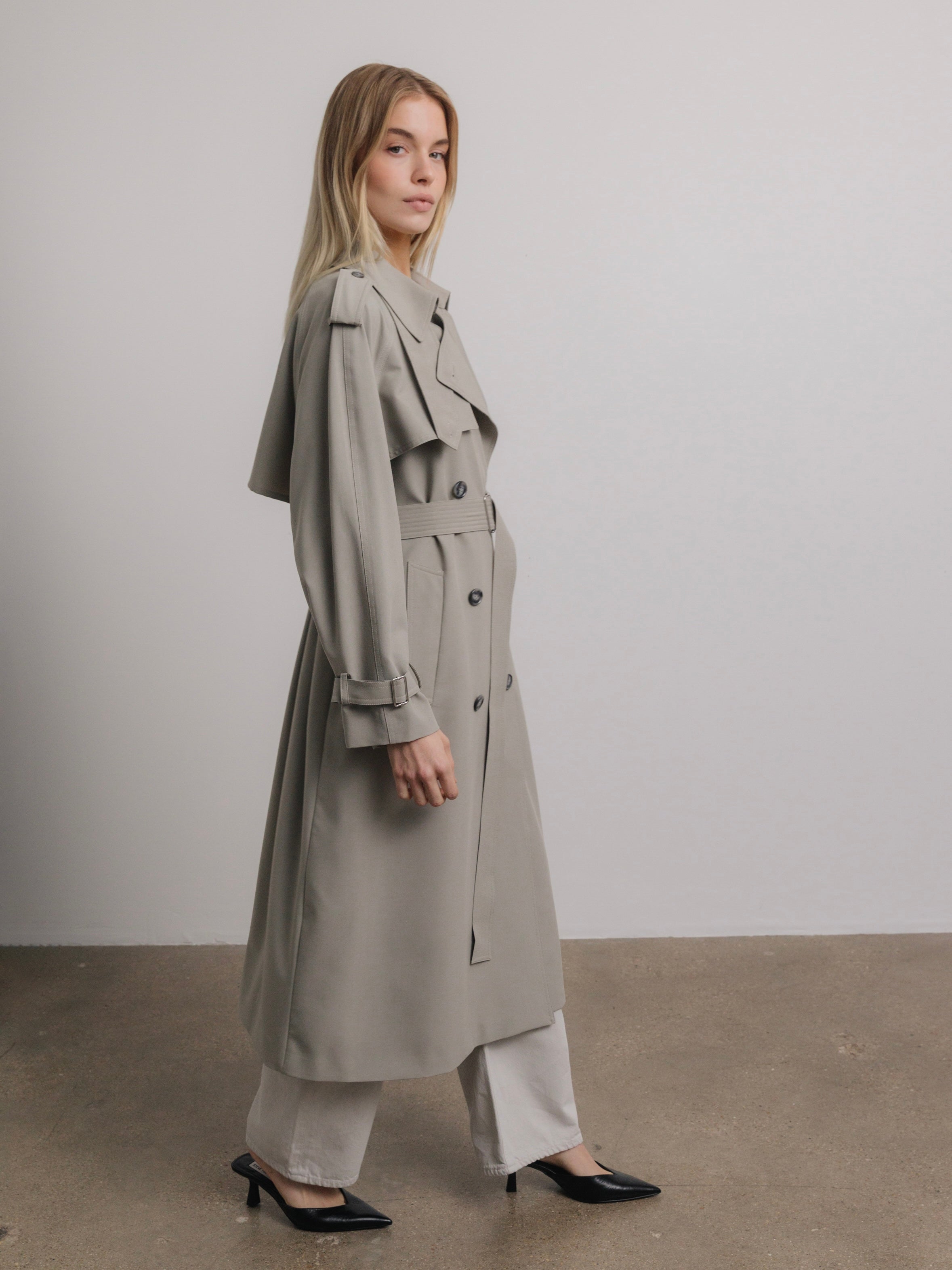 Penelope Trench Coat in Grey