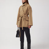 Zahra Belted Utility Jacket in Tan