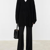 Constance Bias Crepe Pant in Black