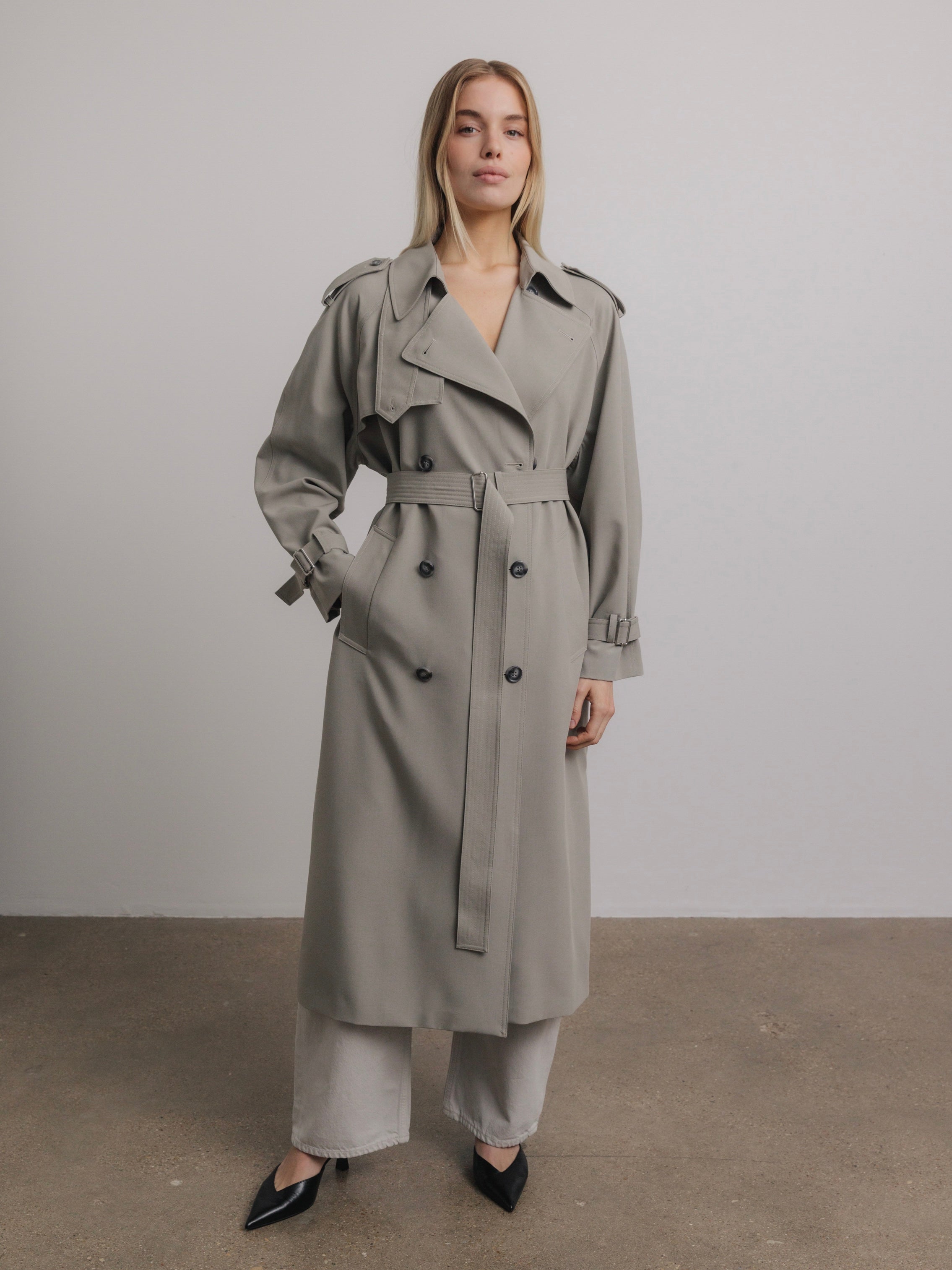 Penelope Trench Coat in Grey