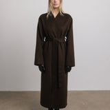 Eloise Wool Scarf Coat in Chocolate
