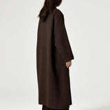 Odette Oversized Wool Coat in Chocolate