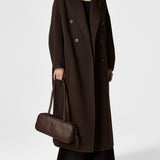 Odette Oversized Wool Coat in Chocolate