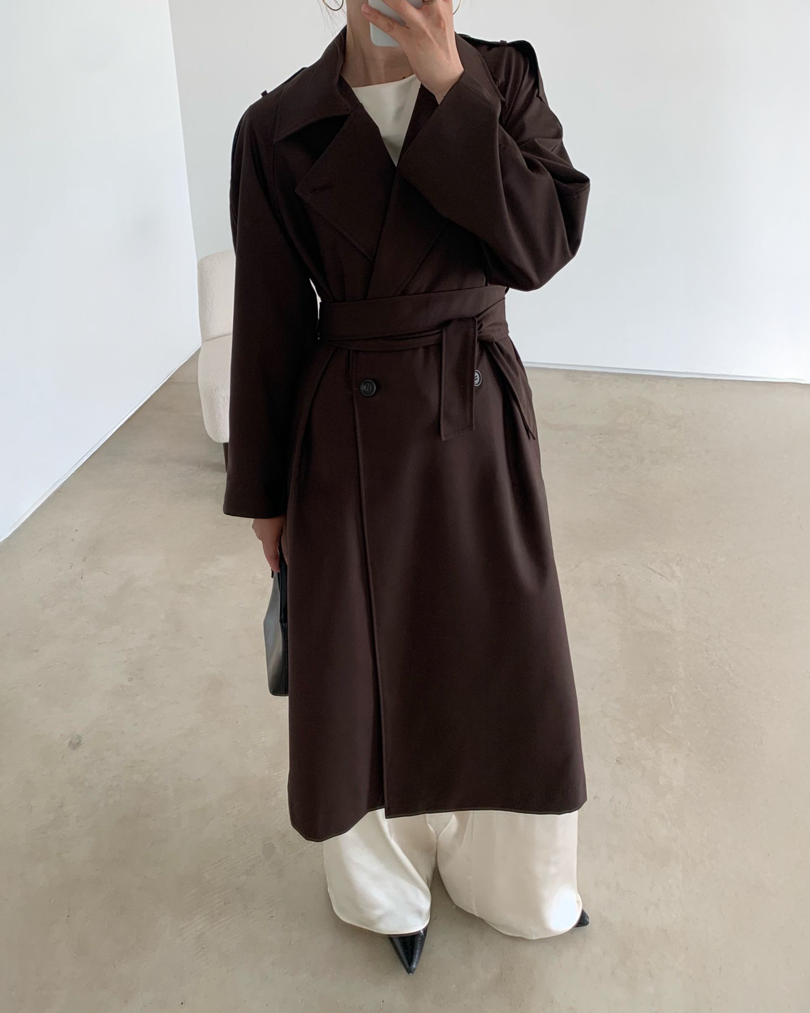 Harriet Trench Coat in Espresso – SAISON Harriet Trench Coat in Espresso – SAISON