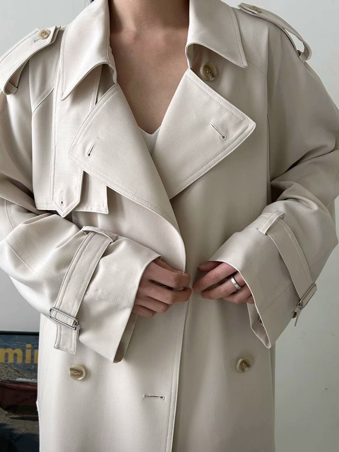 Penelope Trench Coat in Cream
