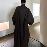 Penn Funnel Neck Coat in Chocolate