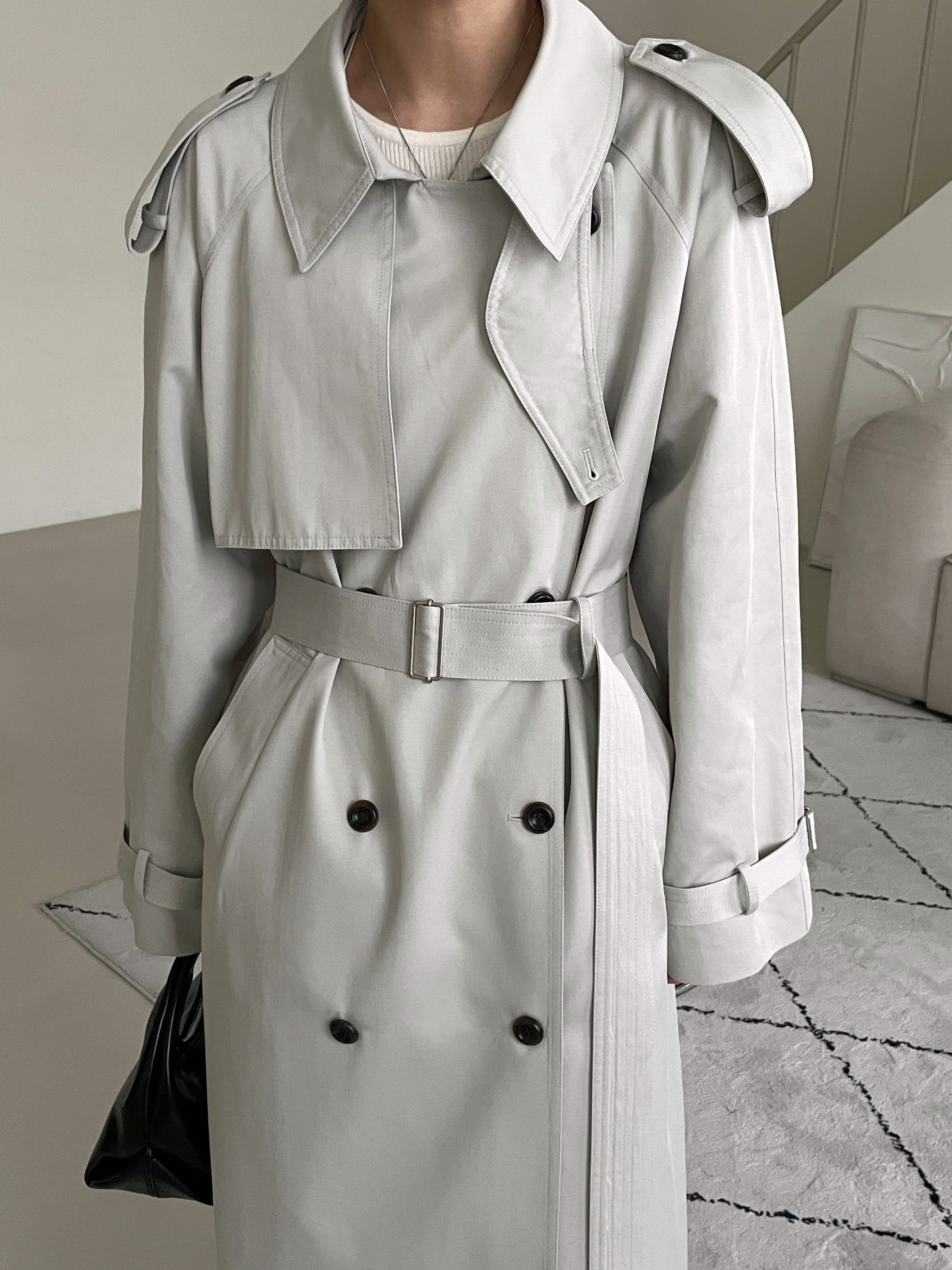 Sloane Trench Coat in Stone