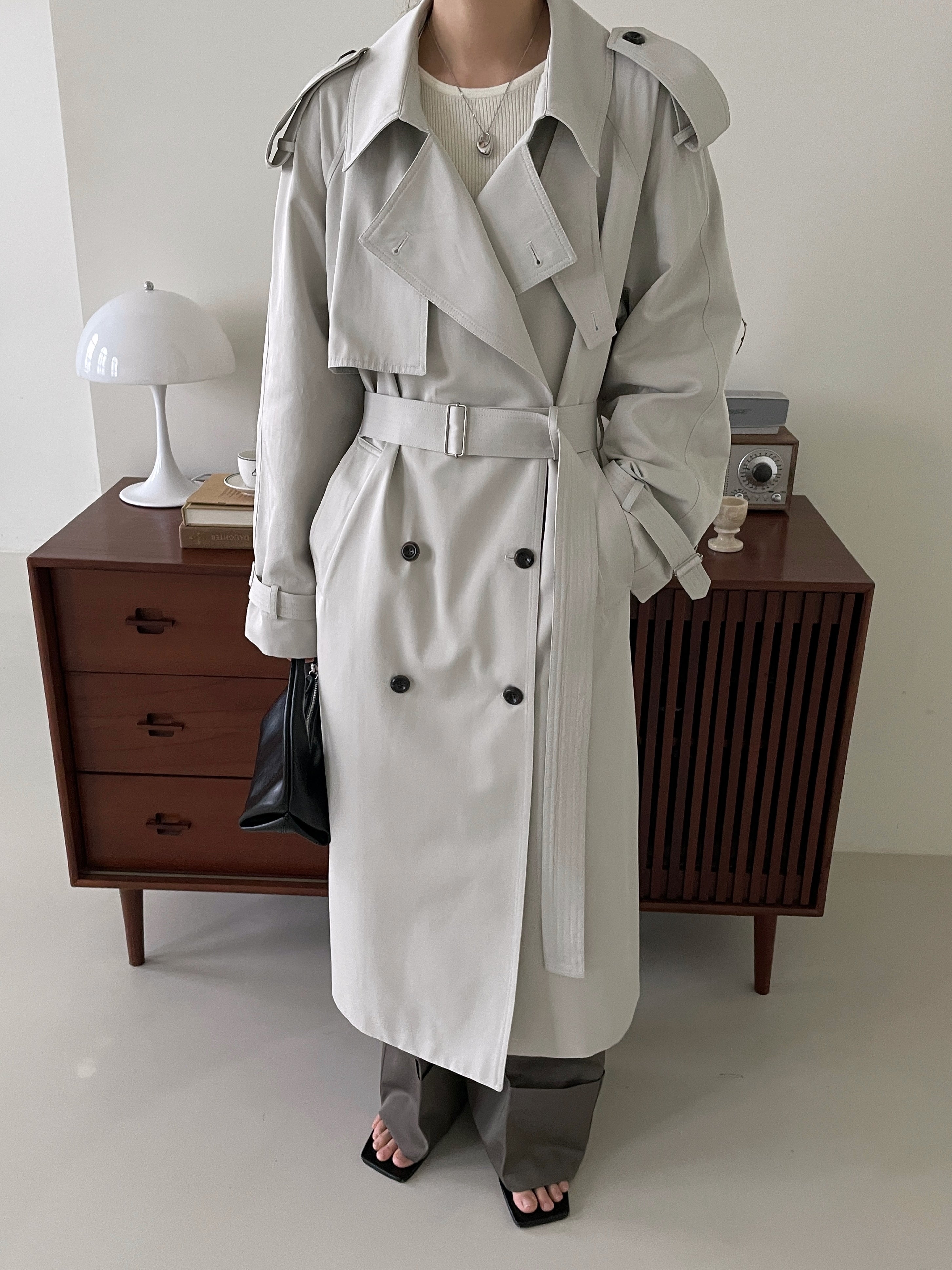 Sloane Trench Coat in Stone