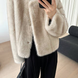 Louise Faux Fur Jacket in Smoke