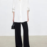 Constance Bias Crepe Pant in Black