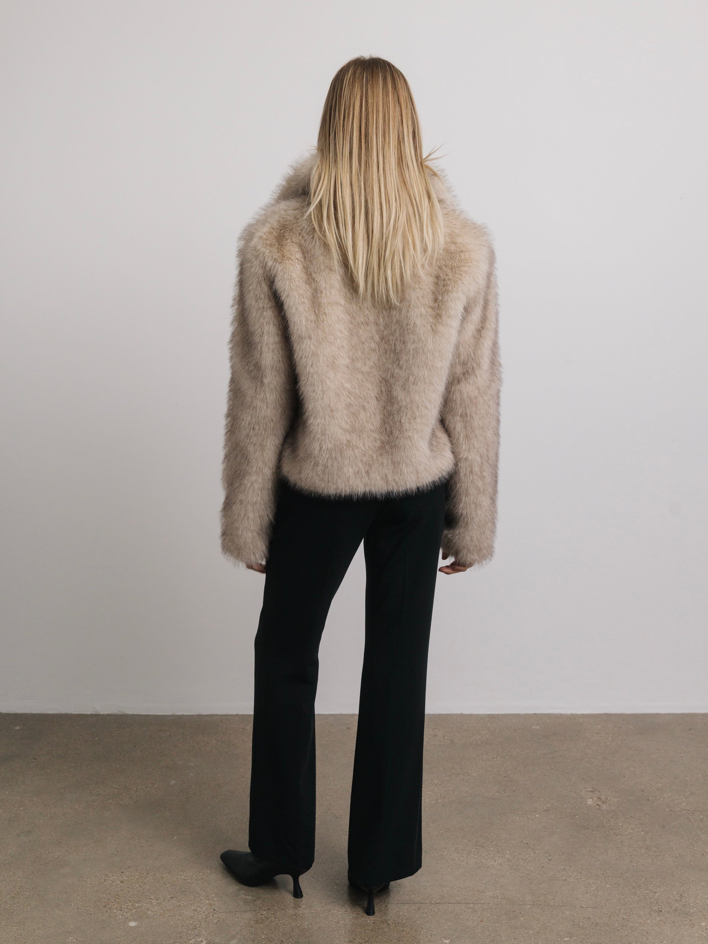 Celeste Faux Fur Jacket in Natural