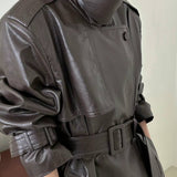 Ophelia Faux Leather Trench Coat