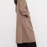 Marieke Wool Oversized Coat in Dark Taupe
