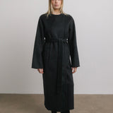 Eloise Wool Scarf Coat in Charcoal