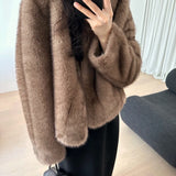 Louise Faux Fur Jacket in Cocoa