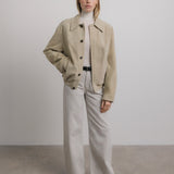 Eli Suede Jacket in Ecru