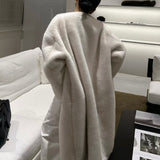 Harper Mink Faux Fur Coat in Ecru