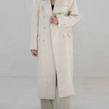 Helena Brushed Wool Coat in Oat