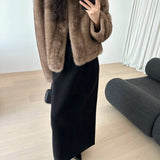 Louise Faux Fur Jacket in Cocoa
