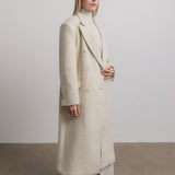 Helena Brushed Wool Coat in Oat