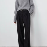 Lila Crewneck Wool Sweater in Grey