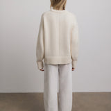 Lila Crewneck Wool Sweater in Ivory
