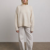 Lila Crewneck Wool Sweater in Ivory