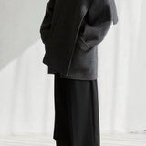 Isabella Wool Scarf Coat in Dark Grey