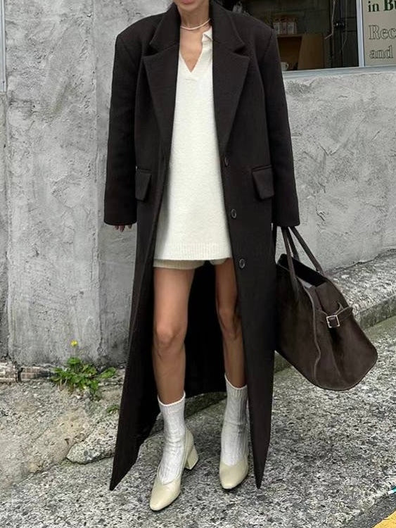 Thea Wool Coat in Chocolate