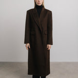 Odette Oversized Wool Coat in Chocolate