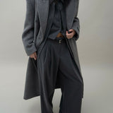 Helena Brushed Wool Coat in Dark Grey