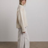 Lila Crewneck Wool Sweater in Ivory
