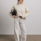 Lila Crewneck Wool Sweater in Ivory