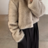 Romy Faux Fur Jacket in Natural
