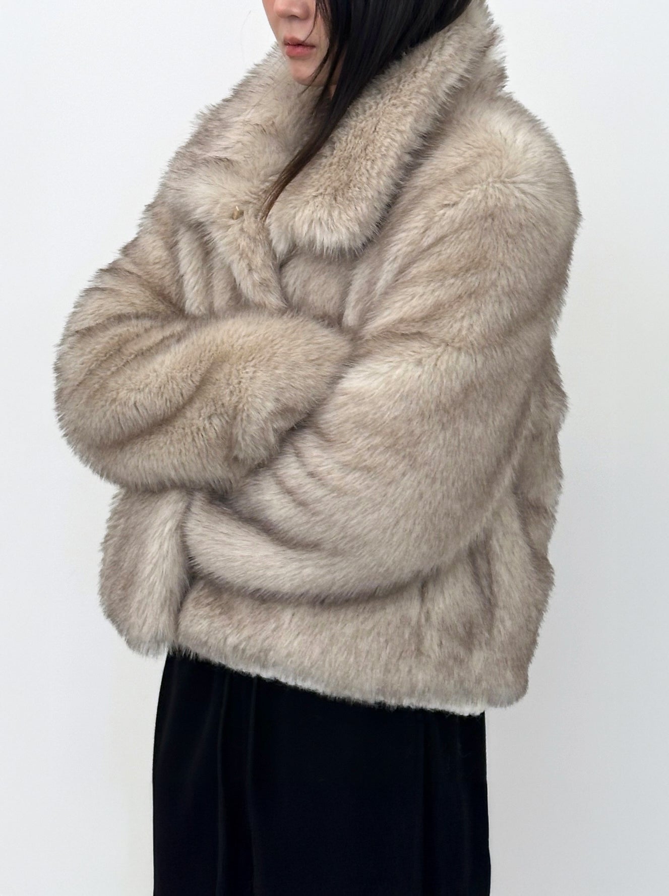 Celeste Faux Fur Jacket in Natural