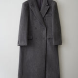 Helena Brushed Wool Coat in Dark Grey