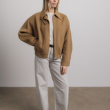 Kaia Wool Bomber Jacket in Camel