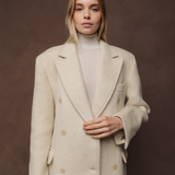 Helena Brushed Wool Coat in Oat