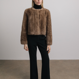 Louise Faux Fur Jacket in Cocoa