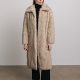 Isla Mink Faux Fur Coat in Pearl