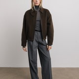 Kaia Wool Bomber Jacket in Espresso