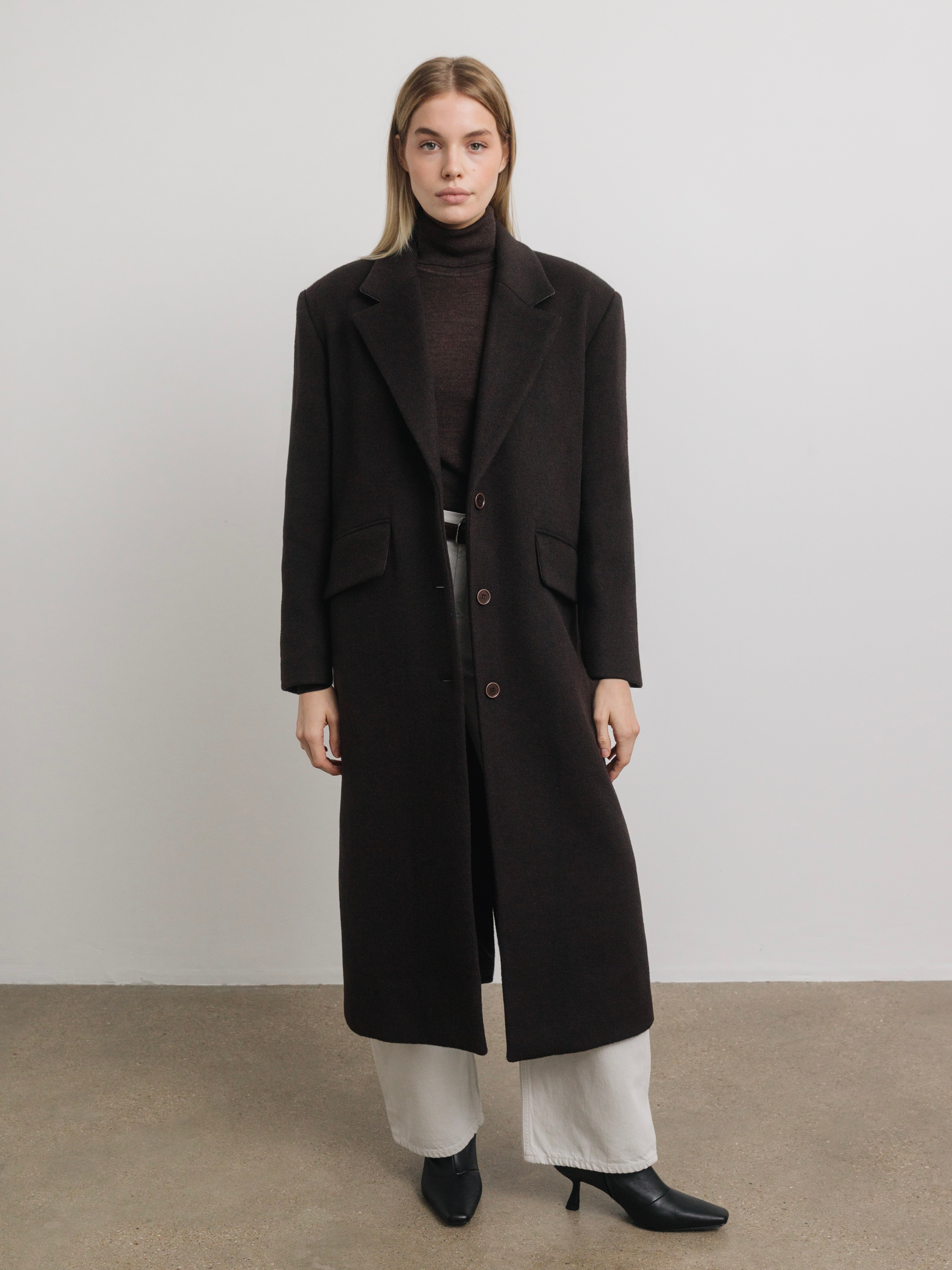 Thea Wool Coat in Chocolate