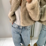 Romy Faux Fur Jacket in Natural