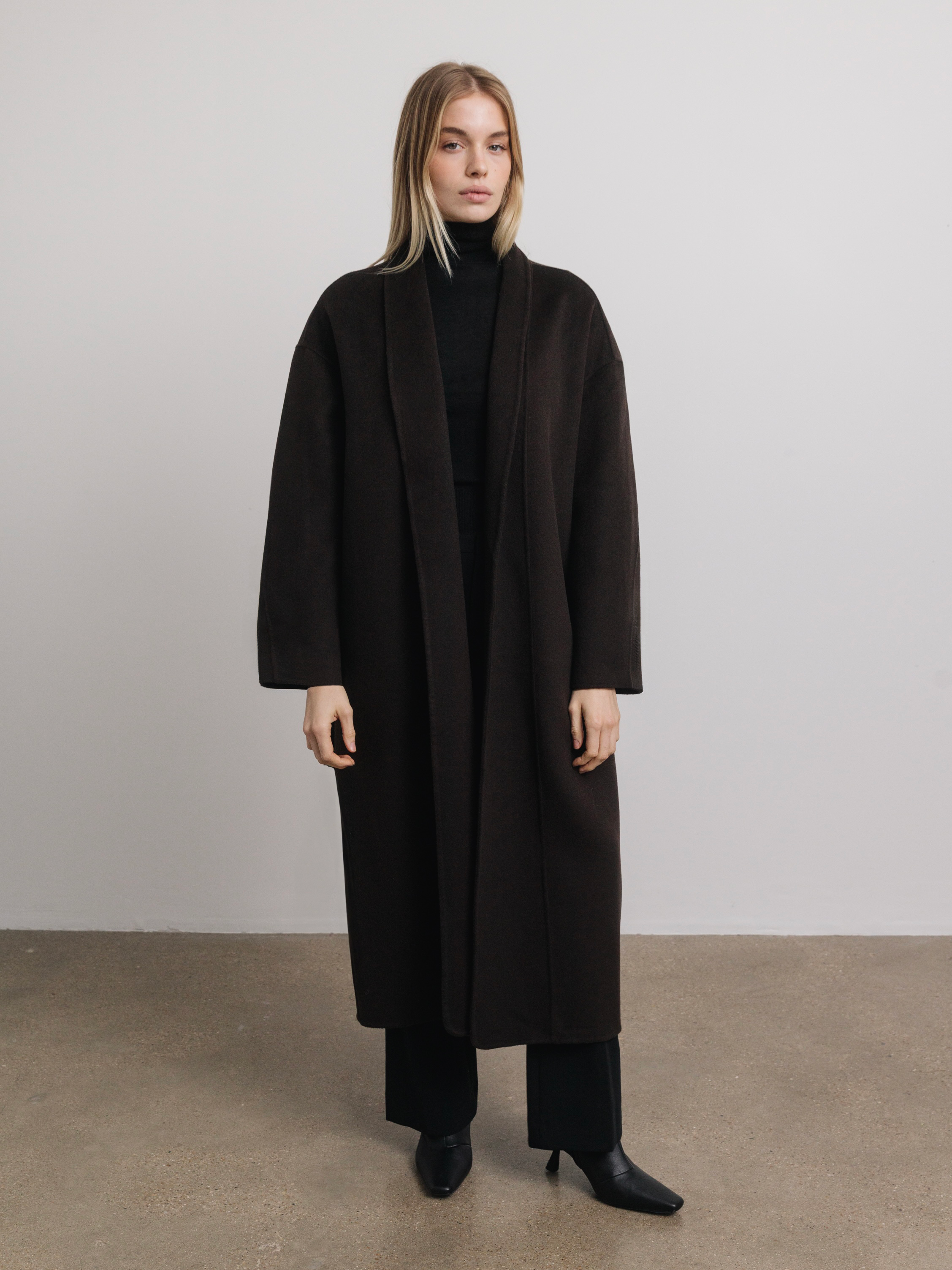 Emery Wool Coat in Espresso