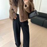 Louise Faux Fur Jacket in Cocoa