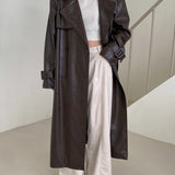 Ophelia Faux Leather Trench Coat