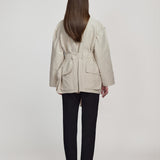 Zahra Belted Utility Jacket in Off White